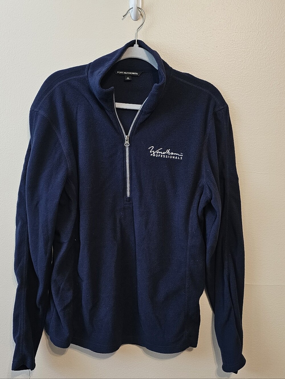 Port Authority Size M Fleece 1/4 Zip Blue Sweater